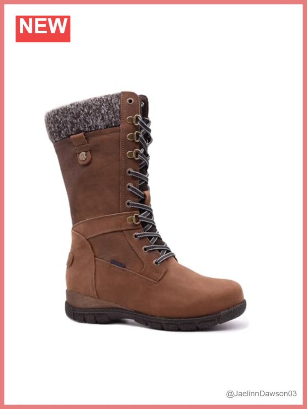 Waterproof Leather Mid-Calf Snow Boots Wool Lined -25C Winter Tall